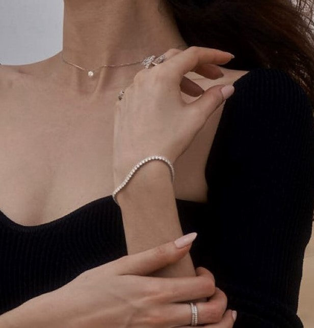 Lab diamond tennis bracelet